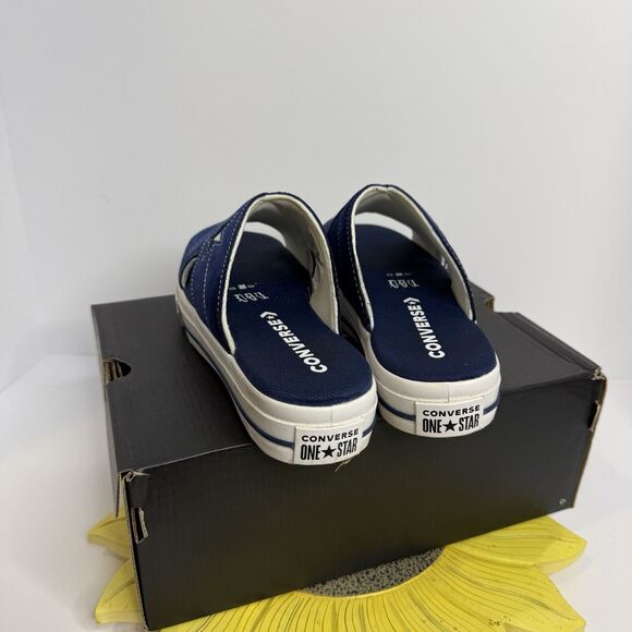 Converse One Star Blue White Leather Sandal Slides Womens Size 7 - Picture 3 of 7
